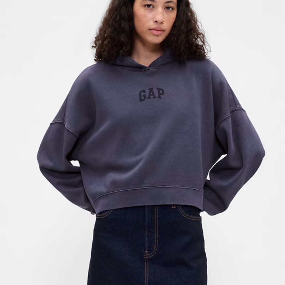 GAP Hoodie Relaxed Gap Mini Logo Cropped Hoodie